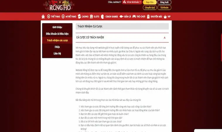 Trách nhiệm của bet thủ khi thực hiện các chính sách