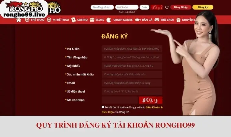 Quy trình đăng ký tài khoản RONGHO99