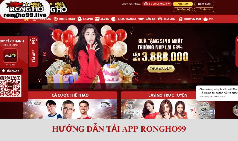 Hướng dẫn tải app RONGHO99